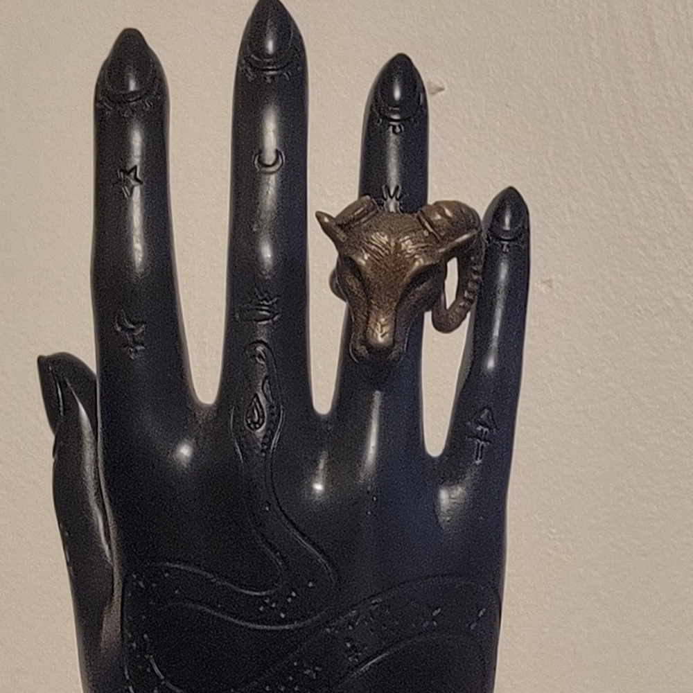 Drop Dead Bronze Ram Ring